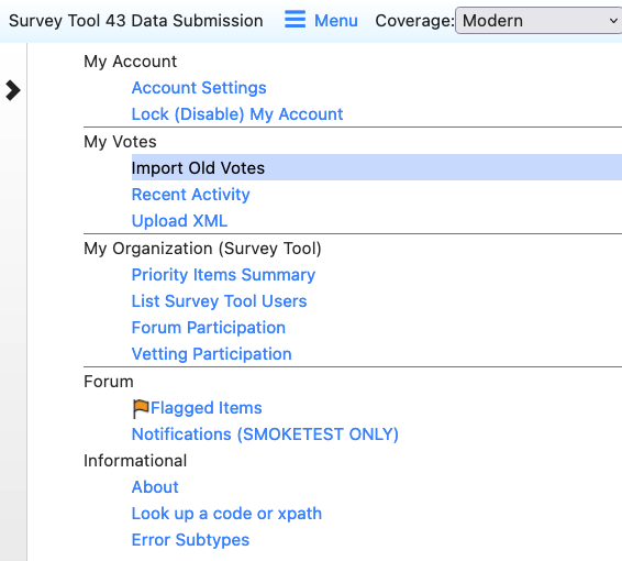 Import Old Votes button image
