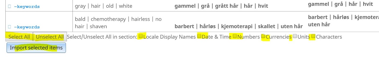 Imported Selected Items button image